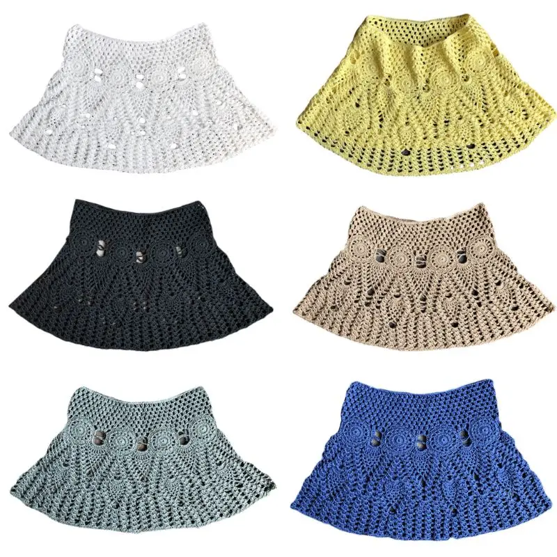 Womens Summer Handmade Lace Crochet Bikini Bottoms Skirt Solid Color Hollow Out Knitted Swimsuit Cover Up Ethnic Pattern Mini A-
Womens Summer Handmade Lace Crochet Bikini Bottoms Skirt Solid Color Hollow Out Knitted Swimsuit Cover Up Ethnic Pattern Mini A-