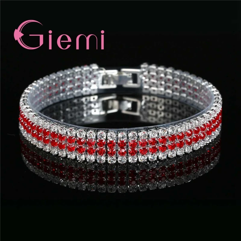 Big Sale 5 Colors Sparkling Cubic Zircon CZ Bracelets 925 Sterling Silver Full Austrian Crystal Paved Bangles Jewelry for Women
Big Sale 5 Colors Sparkling Cubic Zircon CZ Bracelets 925 Sterling Silver Full Austrian Crystal Paved Bangles Jewelry for Women
