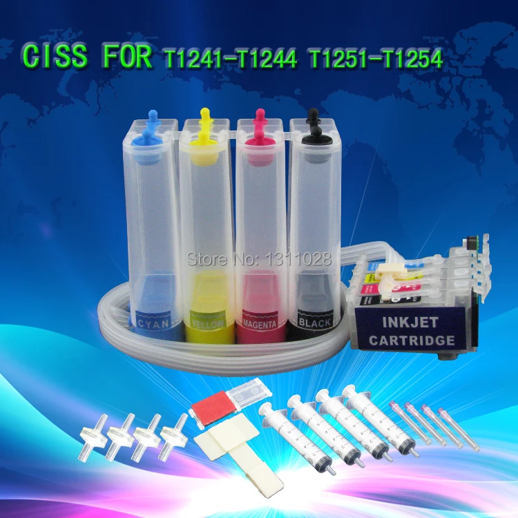 INK WAY T1241-T1244 T1251-T1254 Chipped Continuous Ink Supply System for Stylus NX125 NX127 NX420 Workforce 320 323 325
INK WAY T1241-T1244 T1251-T1254 Chipped Continuous Ink Supply System for Stylus NX125 NX127 NX420 Workforce 320 323 325