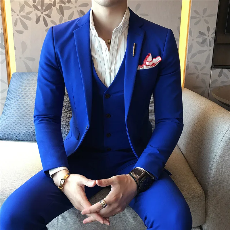 Man Solid Color Single-breasted One Button 3Pcs Set Blazers+Pants+Vest Mens Business Casual DressTrajes Hombre Formal
Man Solid Color Single-breasted One Button 3Pcs Set Blazers+Pants+Vest Mens Business Casual DressTrajes Hombre Formal