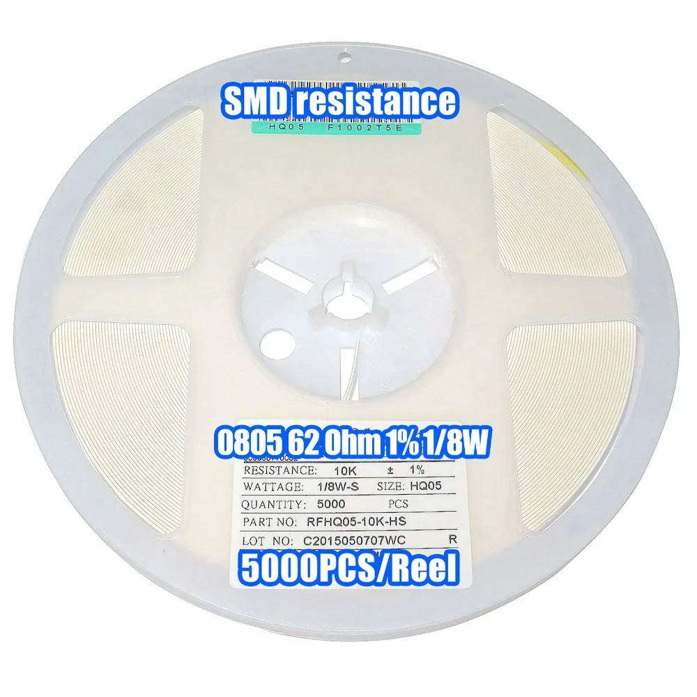 1 Reel 0805 62R 62 Ohm 1% 1/8W SMD Resistance 5000PCS/Reel