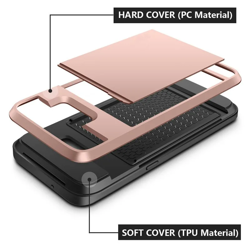 S7/ S7edge Luxury Card Slider Wallet Card Holder Slot Case for Samsung Galaxy S7 S 7 Edge Shockproof Hard Armor Protective Cover
S7/ S7edge Luxury Card Slider Wallet Card Holder Slot Case for Samsung Galaxy S7 S 7 Edge Shockproof Hard Armor Protective Cover