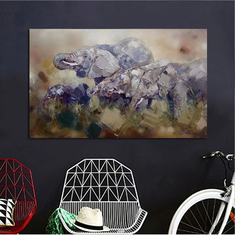 Modern abstract 100% hand painted palette knife animals elephants decorative wall pictures canvas art home decor
Modern abstract 100% hand painted palette knife animals elephants decorative wall pictures canvas art home decor