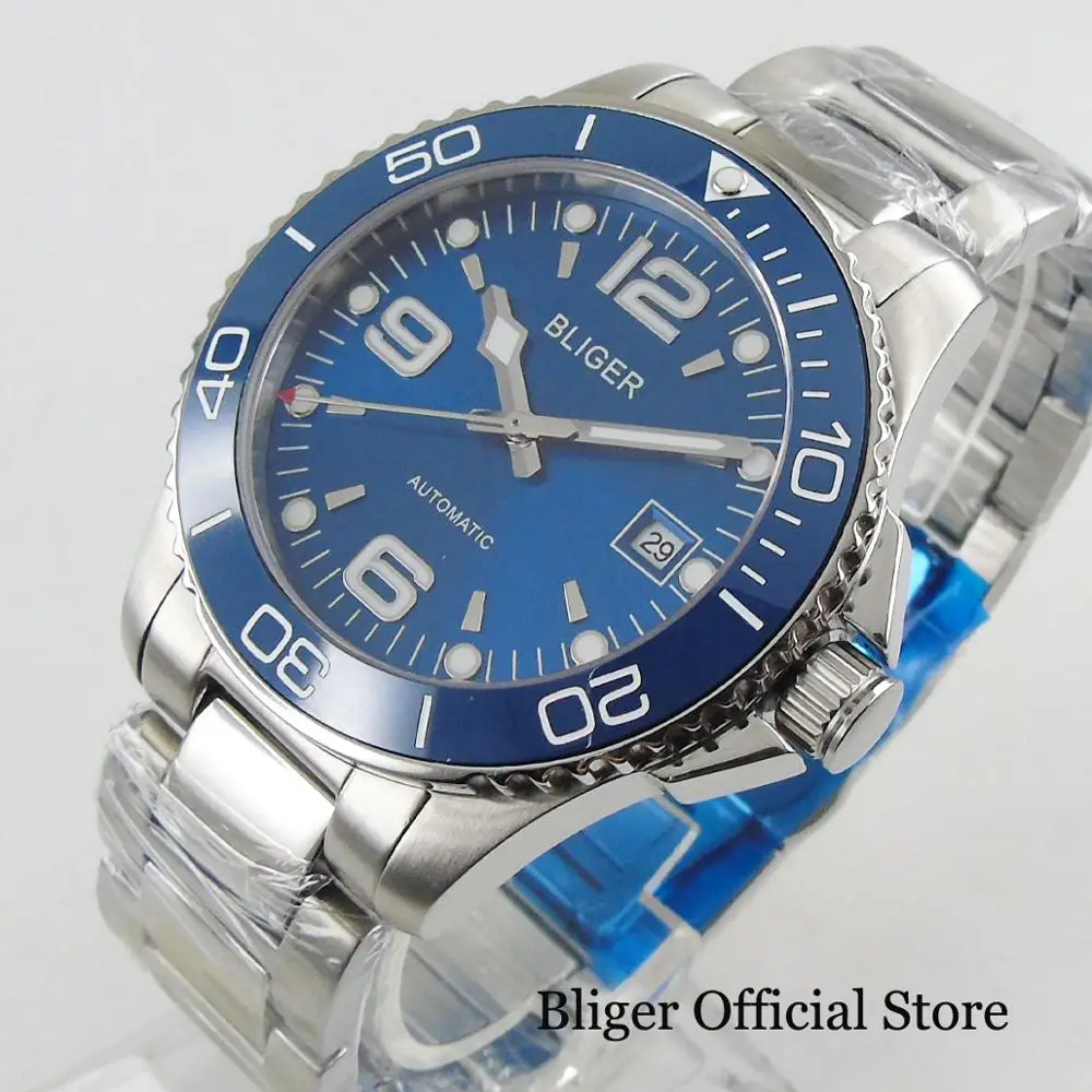 New BLIGER Luxury 40mm Automatic Men's Watch Mental Strap Date Indicator Silver Color Case
New BLIGER Luxury 40mm Automatic Men's Watch Mental Strap Date Indicator Silver Color Case