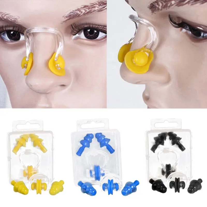 Silicone Swimming Earplug Nose Clip Set Waterproof Protector Watertight Diving Surf Pool Accessories Box Package for Adult Kids
Silicone Swimming Earplug Nose Clip Set Waterproof Protector Watertight Diving Surf Pool Accessories Box Package for Adult Kids