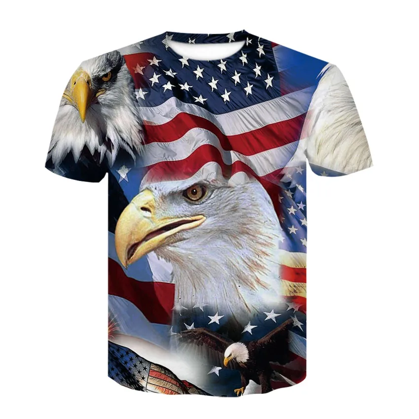 Summer print short-sleeved T shirt men T round collar eagle American flag design trend men shirt with short sleeve thin top
Summer print short-sleeved T shirt men T round collar eagle American flag design trend men shirt with short sleeve thin top