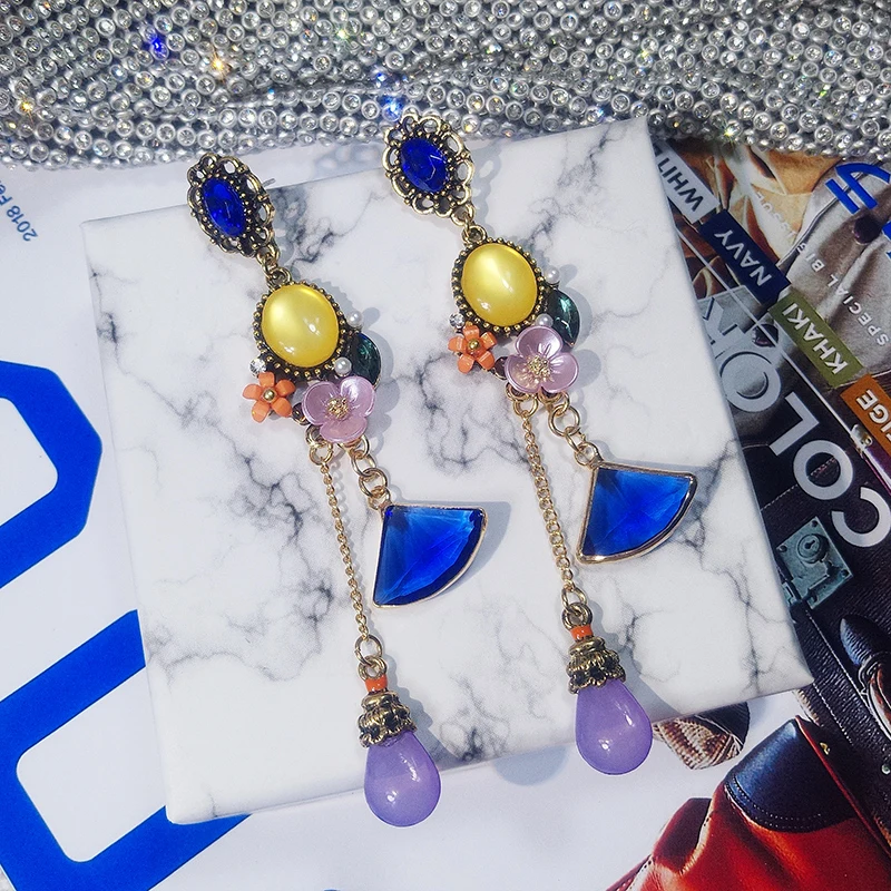 DREJEW Ethnic Long Blue Yellow Purple Contrast Color Statement Earrings 2019 Silver 925 Drop Earrings for Women Jewelry HE4711
DREJEW Ethnic Long Blue Yellow Purple Contrast Color Statement Earrings 2019 Silver 925 Drop Earrings for Women Jewelry HE4711