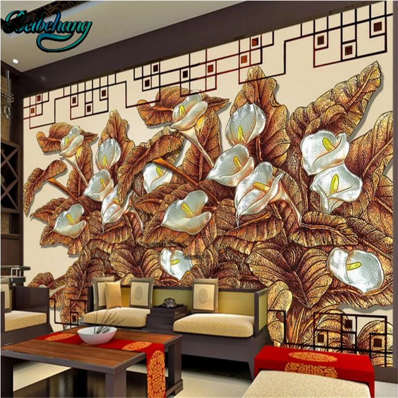 beibehang High - end atmospheric color carving lily backdrop decorative painting custom wallpaper murals
beibehang High - end atmospheric color carving lily backdrop decorative painting custom wallpaper murals