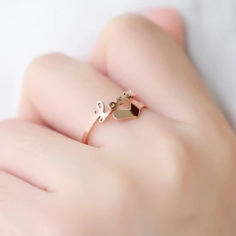 Titanium Steel Top Quality Rose Gold color Opening Letter Love U and Heart Rings / Fashion Love Rings in Cheap Price
Titanium Steel Top Quality Rose Gold color Opening Letter Love U and Heart Rings / Fashion Love Rings in Cheap Price