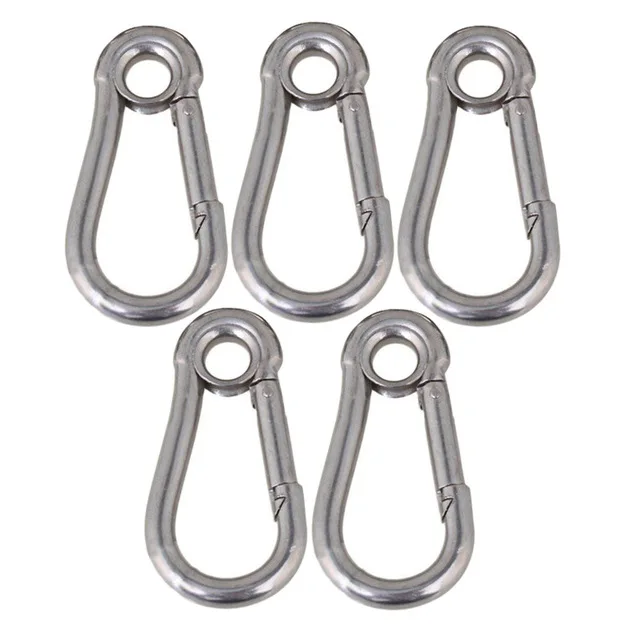 5Pcs 50mm Silver M5 Carabiner Spring Camping Climbing Secure Lock 304 Stainless Steel Snap Hook Eyelet Link
5Pcs 50mm Silver M5 Carabiner Spring Camping Climbing Secure Lock 304 Stainless Steel Snap Hook Eyelet Link