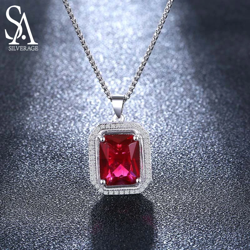 SA SILVERAGE Luxury Multicolor Gemstone Pendant Necklace 925 Sterling Silver Jewelry For Women Blue/white/ Green/ Red Color
SA SILVERAGE Luxury Multicolor Gemstone Pendant Necklace 925 Sterling Silver Jewelry For Women Blue/white/ Green/ Red Color