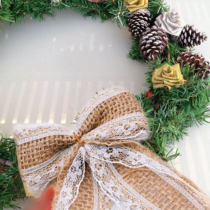 5Pcs Natural Jute Burlap Hessian Bowknot Bows with Lace Bow Tie for Birthday Christmas Gift Box Decoration Wedding Gift Wrapping
5Pcs Natural Jute Burlap Hessian Bowknot Bows with Lace Bow Tie for Birthday Christmas Gift Box Decoration Wedding Gift Wrapping