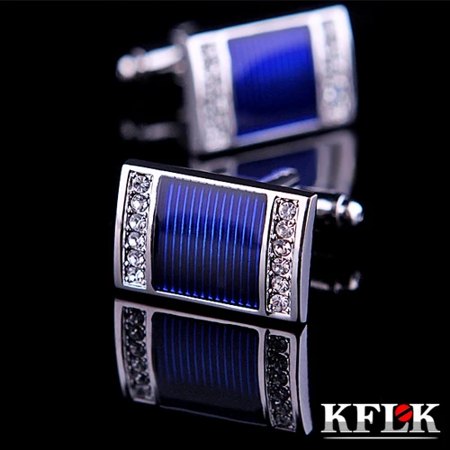 KFLK 2020 jewelry NEW shirt cufflinks for mens gift Brand cuff buttons Crystal cuff links High Quality Blue abotoaduras Jewelry
KFLK 2020 jewelry NEW shirt cufflinks for mens gift Brand cuff buttons Crystal cuff links High Quality Blue abotoaduras Jewelry
