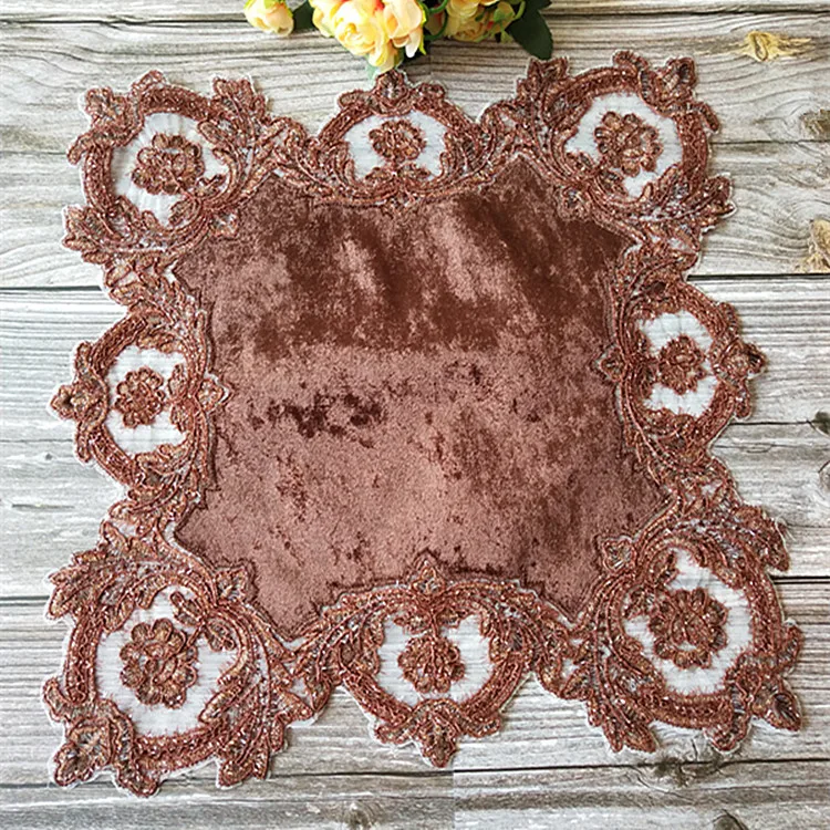 European Velvet Embroidery Lace Pad Insulation Coasters Square Table Coffee Cup Bowl Mat Western Anti-hot Placemat Tablecloth
European Velvet Embroidery Lace Pad Insulation Coasters Square Table Coffee Cup Bowl Mat Western Anti-hot Placemat Tablecloth