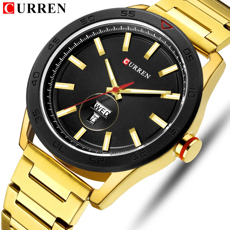 CURREN Men's Analog Quartz Watches Men Luxury Business Watch Fashion Casual Gold Black Wristwatch with Date and Week Display
CURREN Men's Analog Quartz Watches Men Luxury Business Watch Fashion Casual Gold Black Wristwatch with Date and Week Display