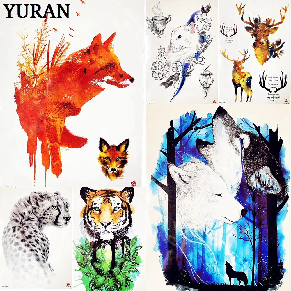 Mysterious Fox Pattern Watercolor Temporary Tattoo Stickers Women Makeup Waterproof Fake Flash Tattoo Men Body Art Roar Wolf
Mysterious Fox Pattern Watercolor Temporary Tattoo Stickers Women Makeup Waterproof Fake Flash Tattoo Men Body Art Roar Wolf