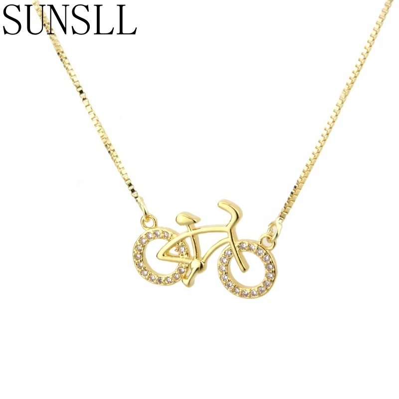 SUNSLL New Fashion Designed Gold/Silver Color Copper White Cubic Zirconia Bicycle Pendant Necklace Jewelry for Women/Children
SUNSLL New Fashion Designed Gold/Silver Color Copper White Cubic Zirconia Bicycle Pendant Necklace Jewelry for Women/Children