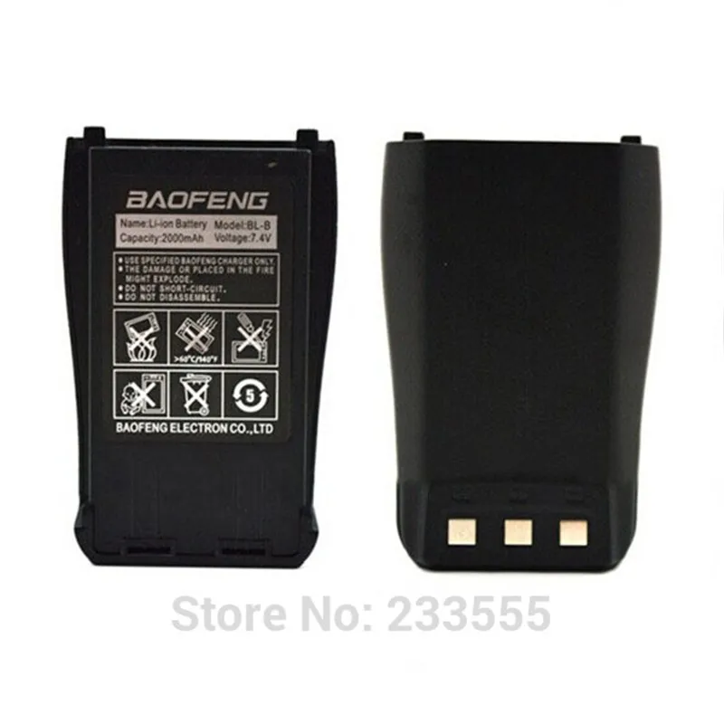 Новая аккумуляторная литий-ионная батарея BaoFeng BL-B 7,4 V 2000mAh для рации BaoFeng
Новая аккумуляторная литий-ионная батарея BaoFeng BL-B 7,4 V 2000mAh для рации BaoFeng