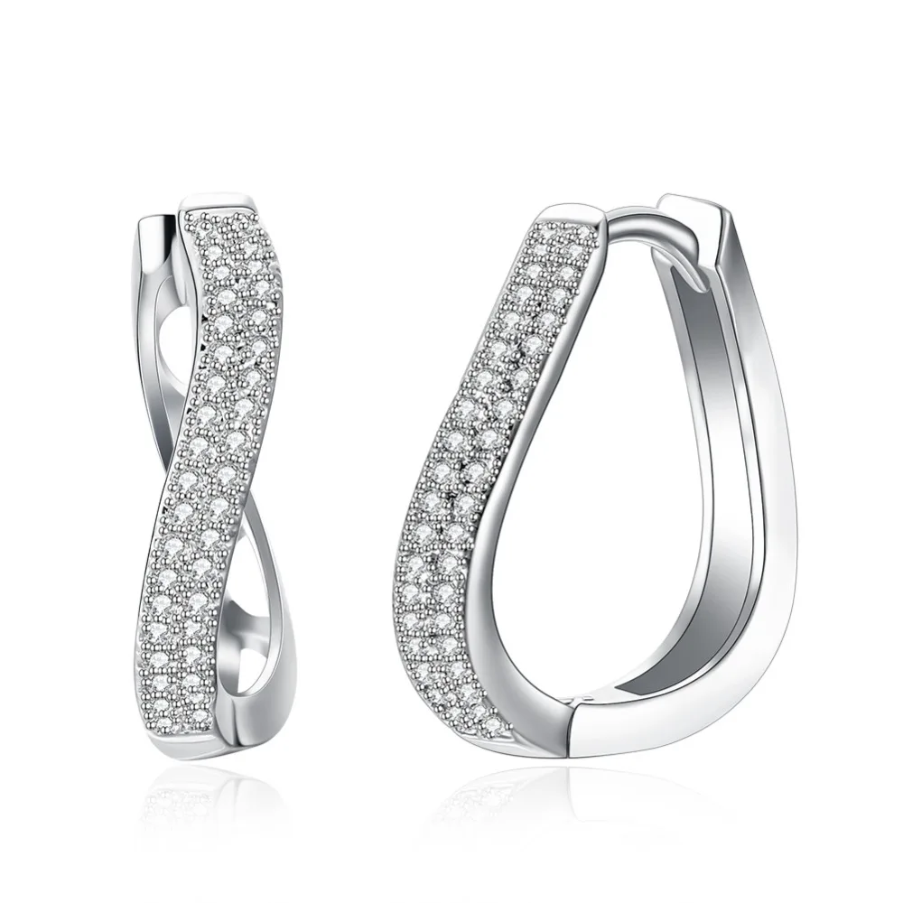 New Trendy silver color Irregular hoop Earrings for women silver Twisted clear CZ hoop Earrings Fashion Women Wedding Jewelry
New Trendy silver color Irregular hoop Earrings for women silver Twisted clear CZ hoop Earrings Fashion Women Wedding Jewelry