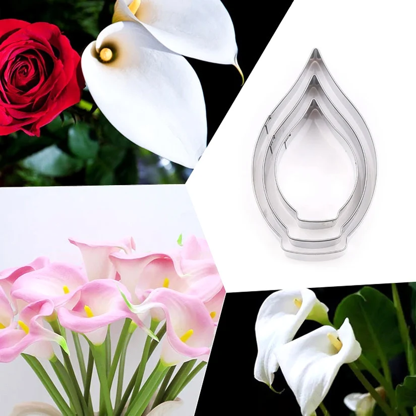 Wholesale 10 Sets(3pcs/set) Stainless Steel Calla Lily Cutter Cake Decorating Tools Candy Biscuit Jelly fondant Cookie Cutters
Wholesale 10 Sets(3pcs/set) Stainless Steel Calla Lily Cutter Cake Decorating Tools Candy Biscuit Jelly fondant Cookie Cutters