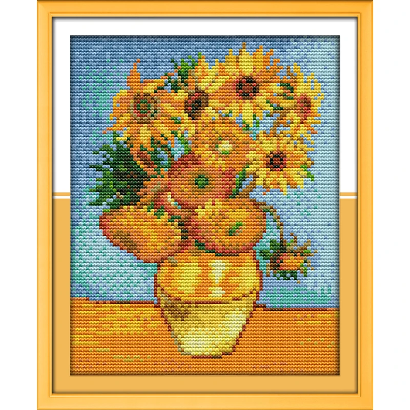 Everlasting Love Van Gogh's Sunflower Ecological Cotton Cross Stitch Kits 11 14CT Stamped DIY Gift New Year Decorations For Home
Everlasting Love Van Gogh's Sunflower Ecological Cotton Cross Stitch Kits 11 14CT Stamped DIY Gift New Year Decorations For Home