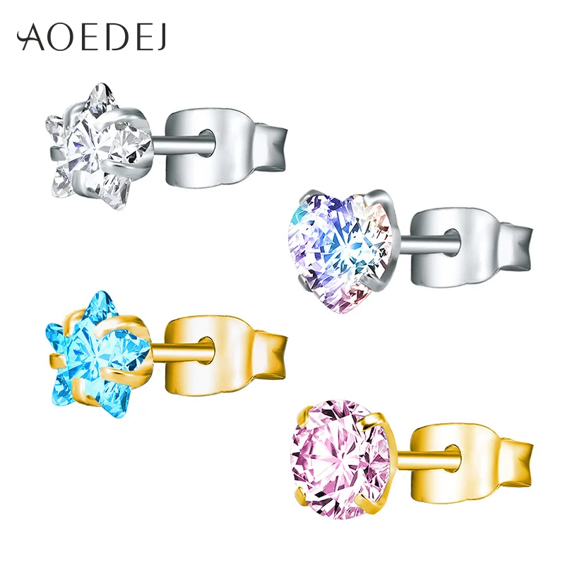 AOEDEJ 3-8mm Gold Color Star Earrings Stud Stainless Steel Stud Crystal Earrings Pink For Women Girls Heart Earrings Colored
AOEDEJ 3-8mm Gold Color Star Earrings Stud Stainless Steel Stud Crystal Earrings Pink For Women Girls Heart Earrings Colored