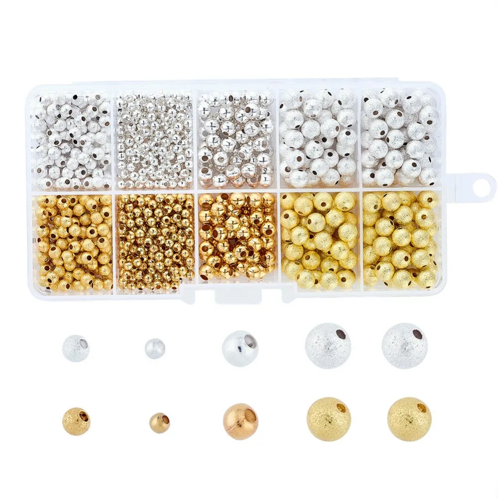 990pcs/box Round Brass Stardust Beads and Iron Beads For Jewelry Making DIY Mixed color, 4~6mm, Hole: 1mm
990pcs/box Round Brass Stardust Beads and Iron Beads For Jewelry Making DIY Mixed color, 4~6mm, Hole: 1mm