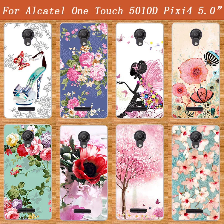 5 0 дюймов классика чехол для Alcatel One Touch 5010D Pixi 4 Мягкий из ТПУ PinkDesign роскошный с