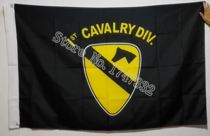 US Army 1st First Cavalry Division Black Flag hot sell goods 3X5FT 150X90CM Banner brass metal holes
US Army 1st First Cavalry Division Black Flag hot sell goods 3X5FT 150X90CM Banner brass metal holes
