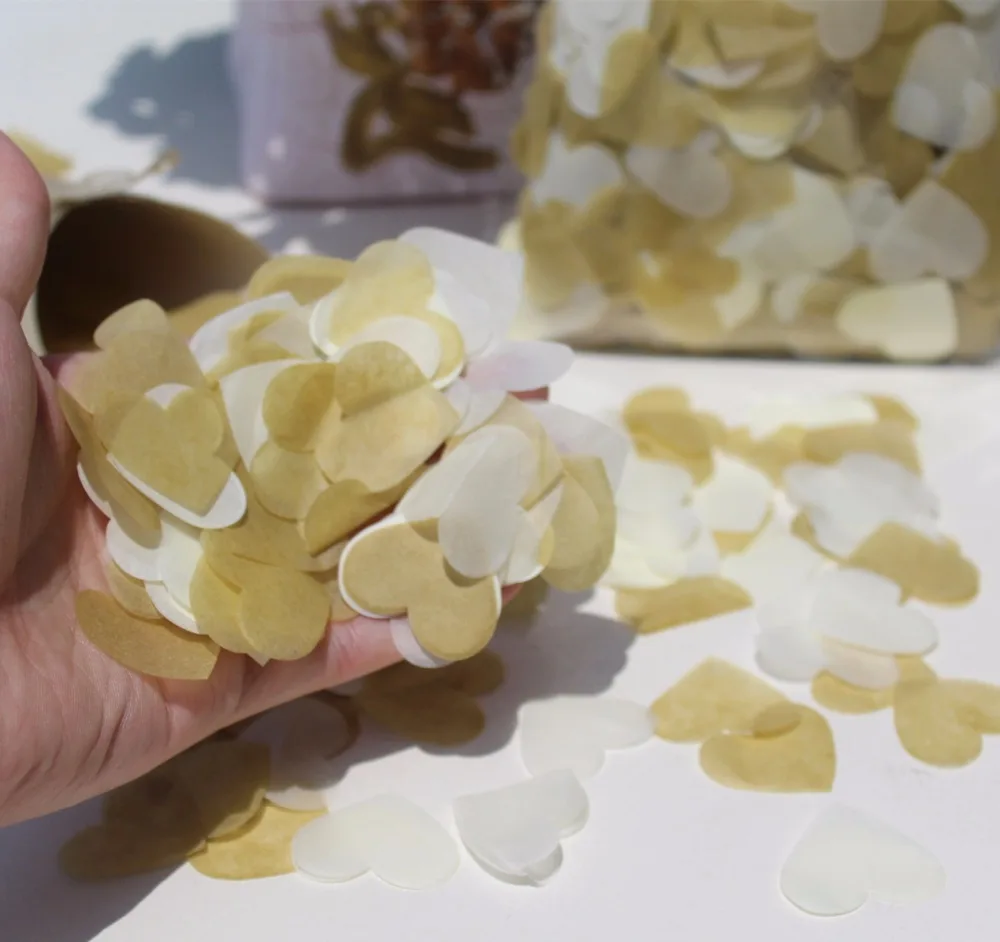 Gold ivory creamy hearts Biodegradable tissue paper PETALS TABLE DECOR CONFETTI wedding flower girl throwing confetti 50gram
Gold ivory creamy hearts Biodegradable tissue paper PETALS TABLE DECOR CONFETTI wedding flower girl throwing confetti 50gram