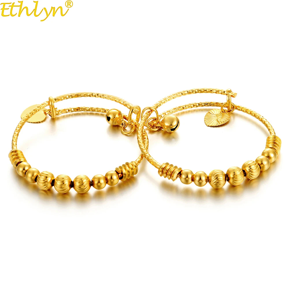 Ethlyn 2pcs/lot New Fashion Kids Birthday Jewelry Gifts Adjustable Durable Gold Color Girls Boys Bell Bangles Bracelet B148
Ethlyn 2pcs/lot New Fashion Kids Birthday Jewelry Gifts Adjustable Durable Gold Color Girls Boys Bell Bangles Bracelet B148