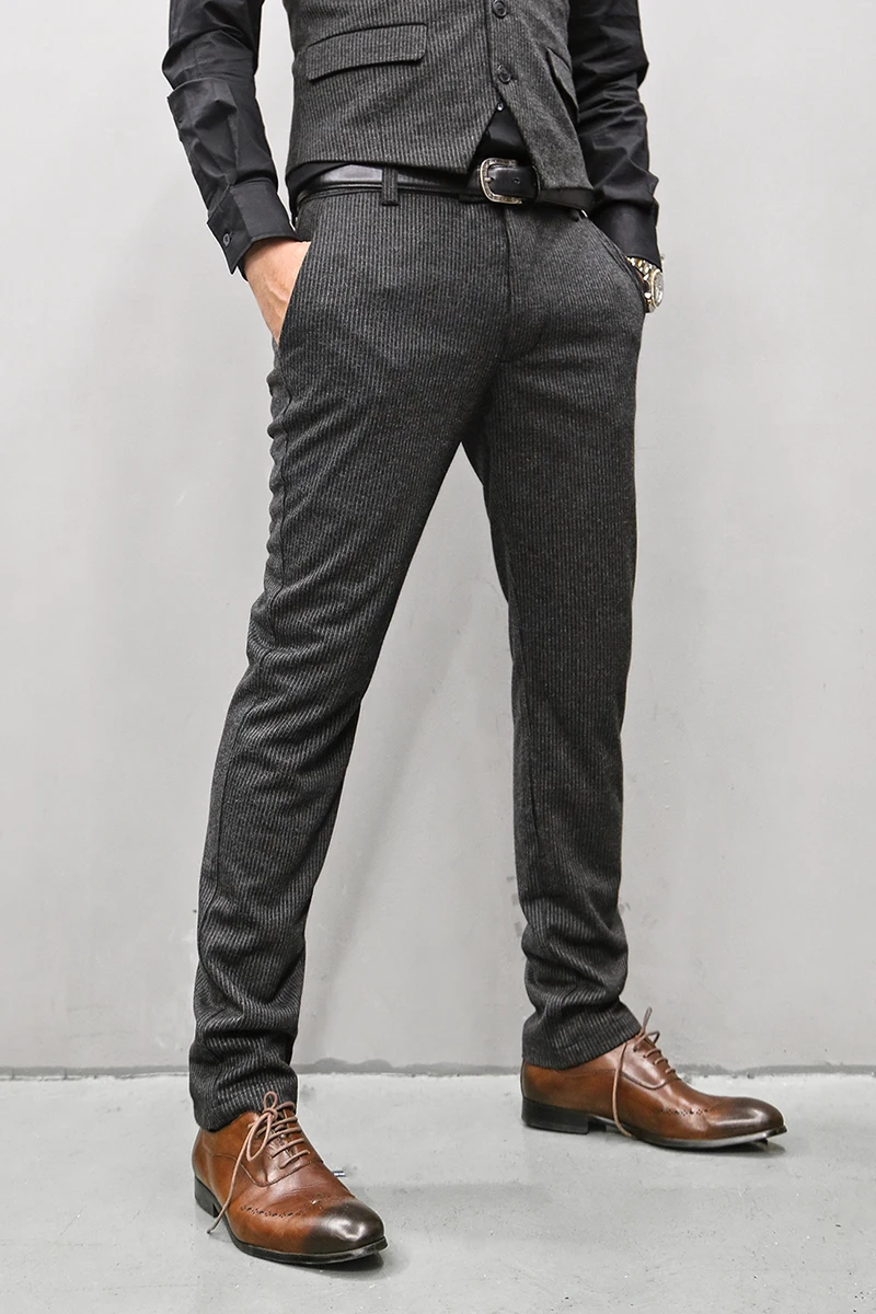 Men's Autumn and Winter New Vertical Texture Button Fly Trousers Men's Pattern Casual European Style Woolen Striped Pants K571-2
Men's Autumn and Winter New Vertical Texture Button Fly Trousers Men's Pattern Casual European Style Woolen Striped Pants K571-2