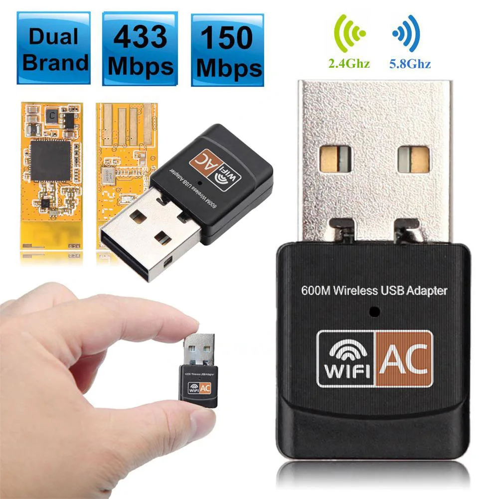 New Universal 600Mbps Wireless USB WiFi Adapter Antenna Dual Band 2.4G/5GHz Lan USB 2.0 PC Ethernet Receiver 802.11AC Wifi QJY99
New Universal 600Mbps Wireless USB WiFi Adapter Antenna Dual Band 2.4G/5GHz Lan USB 2.0 PC Ethernet Receiver 802.11AC Wifi QJY99