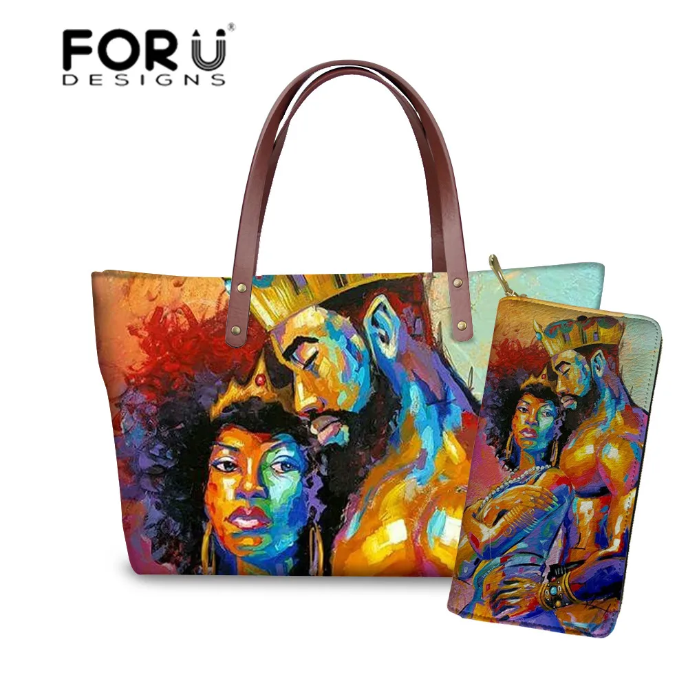 Комплект женских сумок FORUDESIGNS из 2 предметов, большие черные дамские сумки-тоуты на плечо с принтом королевы и африканских девушек, дамская с...
Комплект женских сумок FORUDESIGNS из 2 предметов, большие черные дамские сумки-тоуты на плечо с принтом королевы и африканских девушек, дамская с...