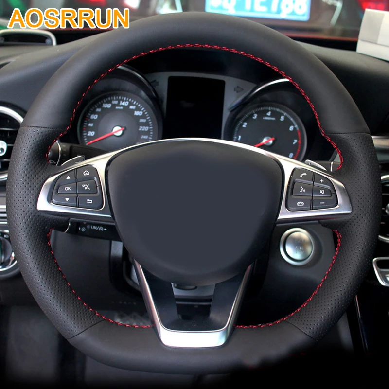 Leather Hand-stitched Car Steering Wheel Cover For Mercedes Benz AMG GLE 450 2015 2016 2017 C-Class 300 Accessories
Leather Hand-stitched Car Steering Wheel Cover For Mercedes Benz AMG GLE 450 2015 2016 2017 C-Class 300 Accessories