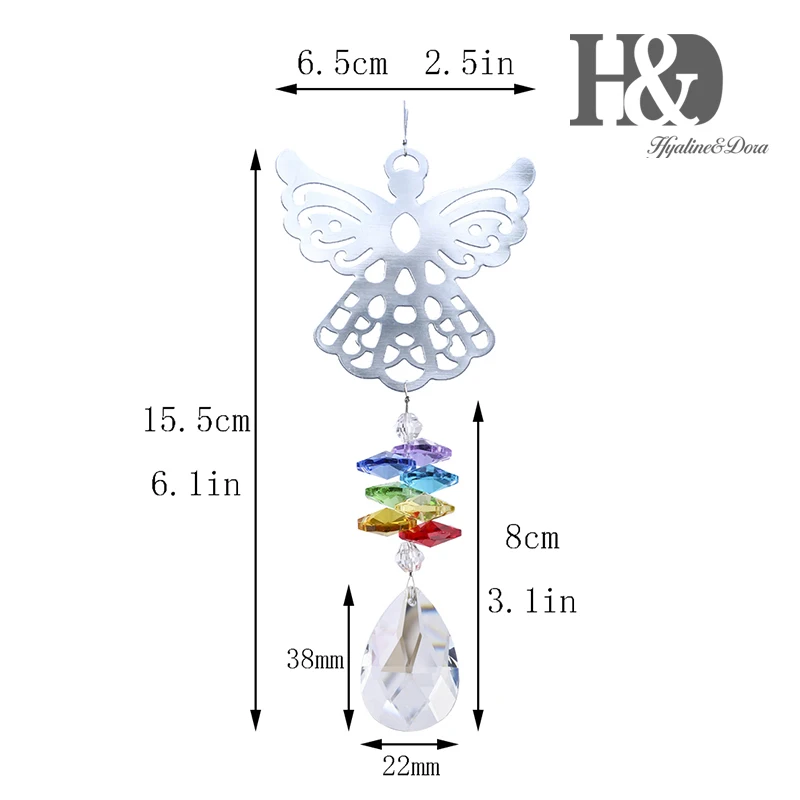 H&D Crystal Angel Suncatchers Chakra Hanging Pendant Prism Rainbow Maker Windows Decorations
H&D Crystal Angel Suncatchers Chakra Hanging Pendant Prism Rainbow Maker Windows Decorations