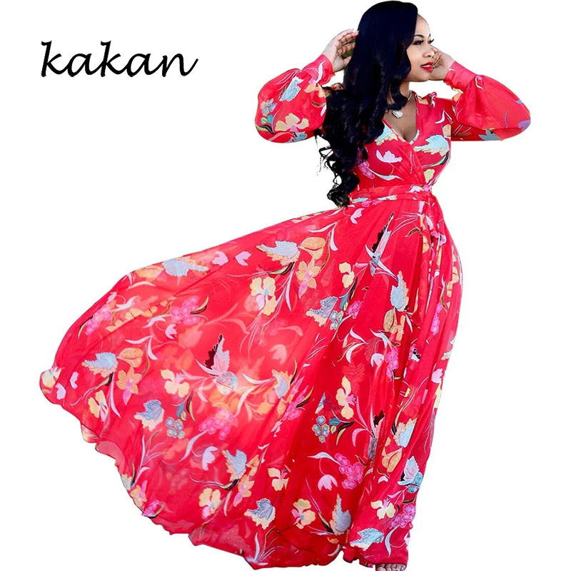Kakan2019 autumn chiffon green flower long dress women's bohemian digital print dress large size loose dress S-3XL-5XL
Kakan2019 autumn chiffon green flower long dress women's bohemian digital print dress large size loose dress S-3XL-5XL