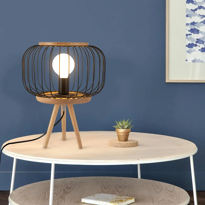 Nordic desk light solid wood decoration wire cage lamp personality coffee shop study bedroom bedside table lamp ZP7121049
Nordic desk light solid wood decoration wire cage lamp personality coffee shop study bedroom bedside table lamp ZP7121049