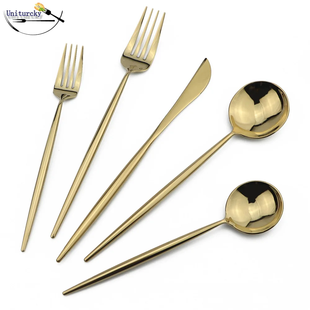 20PCS Pure Gold Plated Stainless Steel Shiny Cutlery Creative Dinner Set Knife Dessert Fork Scoop Dessert Knife Utensils For 4
20PCS Pure Gold Plated Stainless Steel Shiny Cutlery Creative Dinner Set Knife Dessert Fork Scoop Dessert Knife Utensils For 4