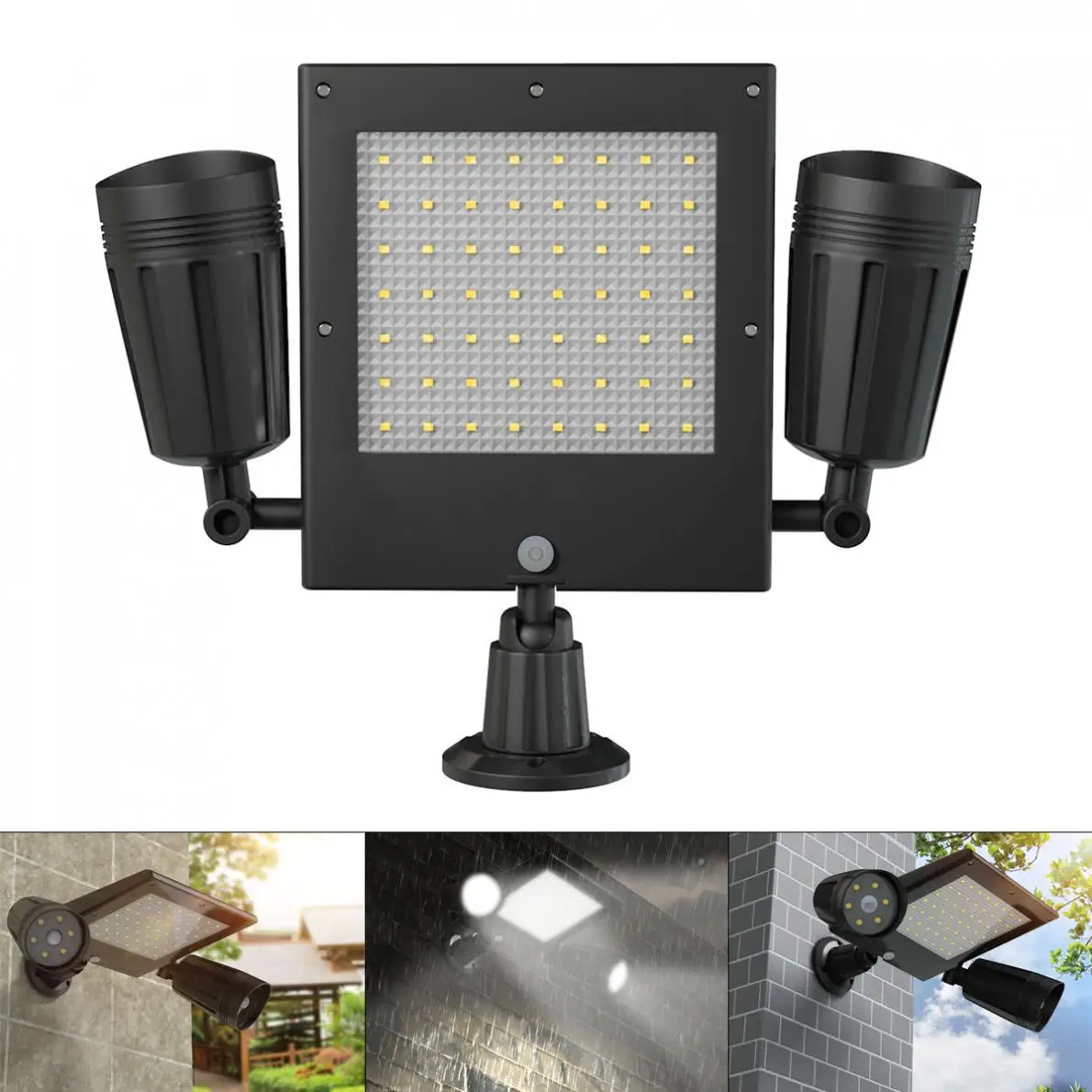 18650 3.7V 2000mAh 600LM Solar Double Spotlight 360 Degree Rotating PIR Motion Sensor Wall Light with for Outdoors / Courtyard
18650 3.7V 2000mAh 600LM Solar Double Spotlight 360 Degree Rotating PIR Motion Sensor Wall Light with for Outdoors / Courtyard