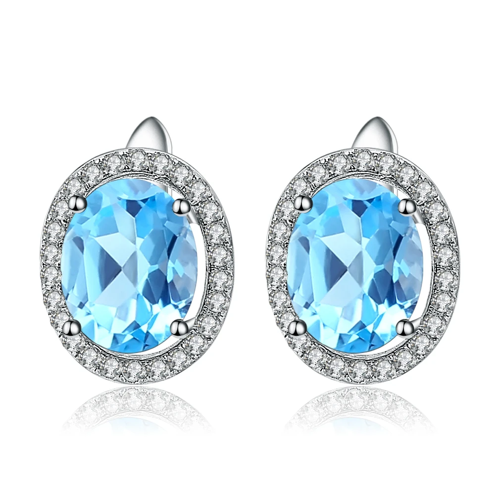 Gem's Ballet 925 Sterling Silver Earrings for Women Fine Jewelry Oval Natural Blue Topaz Gemstone Stud Earrings
Gem's Ballet 925 Sterling Silver Earrings for Women Fine Jewelry Oval Natural Blue Topaz Gemstone Stud Earrings