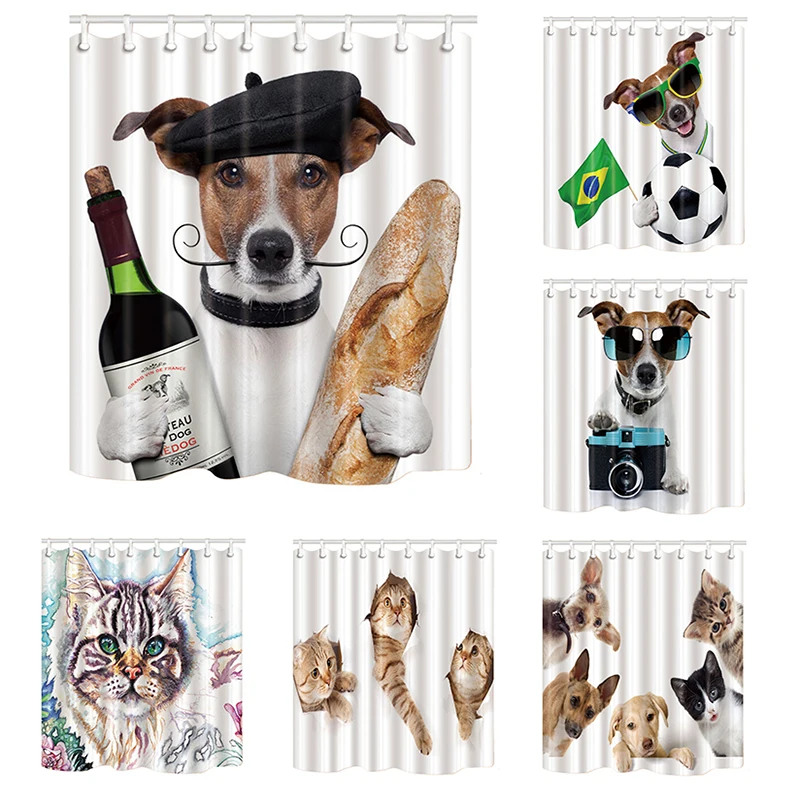 Home Decor Shower Curtains Cute Dog and Cat Printing Bath Screens Polyester Fabric Waterproof Mildew Proof with Hooks Washable
Home Decor Shower Curtains Cute Dog and Cat Printing Bath Screens Polyester Fabric Waterproof Mildew Proof with Hooks Washable