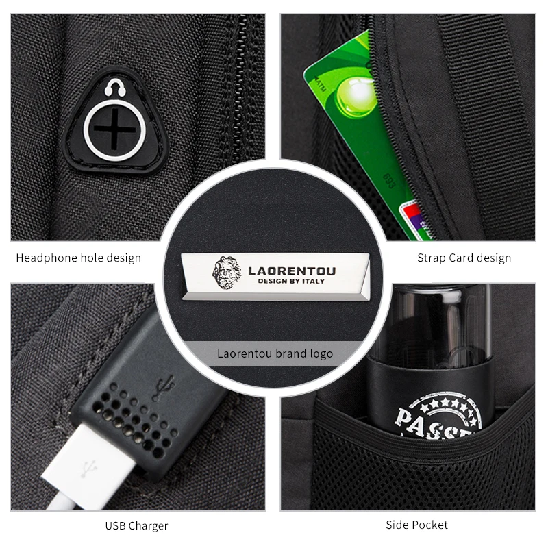 Laorentou Men Backpack Shoulder Bag Simple School Bag Travel Brand Waterproof Backpack Notebook Computer Anti-thief USB Bag
Laorentou Men Backpack Shoulder Bag Simple School Bag Travel Brand Waterproof Backpack Notebook Computer Anti-thief USB Bag