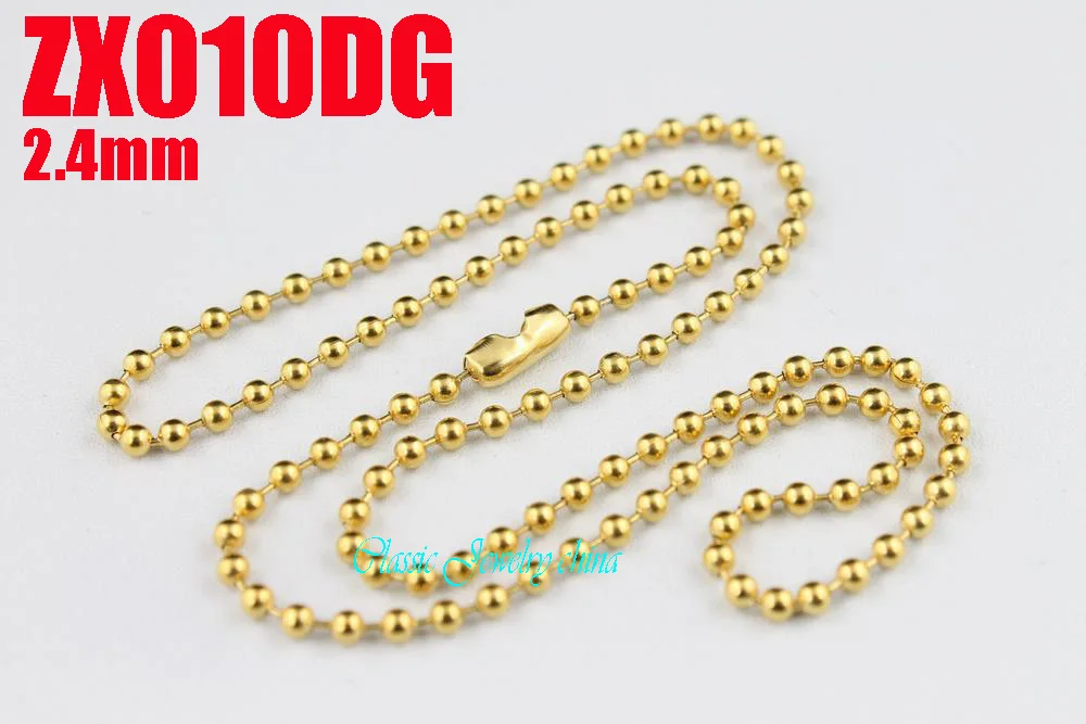 Golden color stainless steel ball chain 2.4mm beads necklace with waist buckle chains fashion Jewelry parts 20pcs ZX010DG
Golden color stainless steel ball chain 2.4mm beads necklace with waist buckle chains fashion Jewelry parts 20pcs ZX010DG