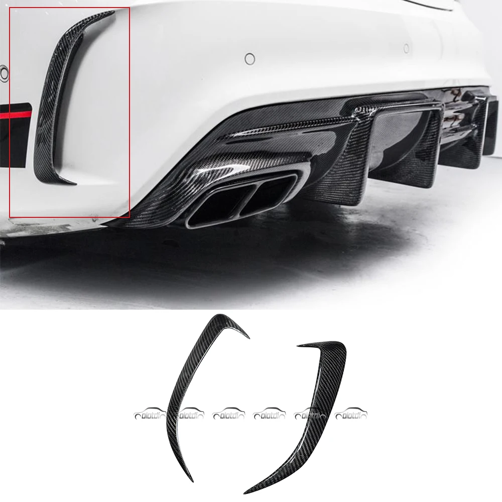 W117 AMG & CLA45 Стайлинг автомобиля натуральное углеродное волокно задний бампер Canard