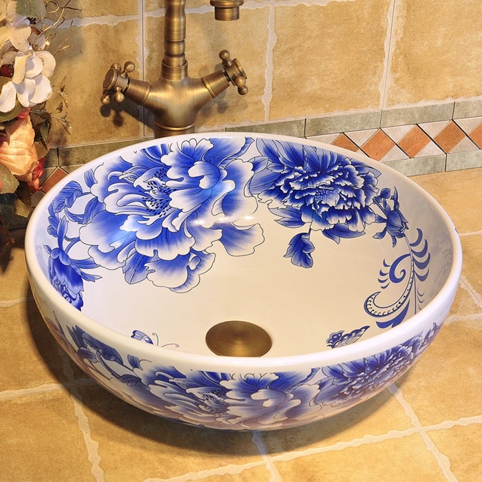 Chinese hand painted art porcelain blue basins sinks with butterfly love flower design
Chinese hand painted art porcelain blue basins sinks with butterfly love flower design