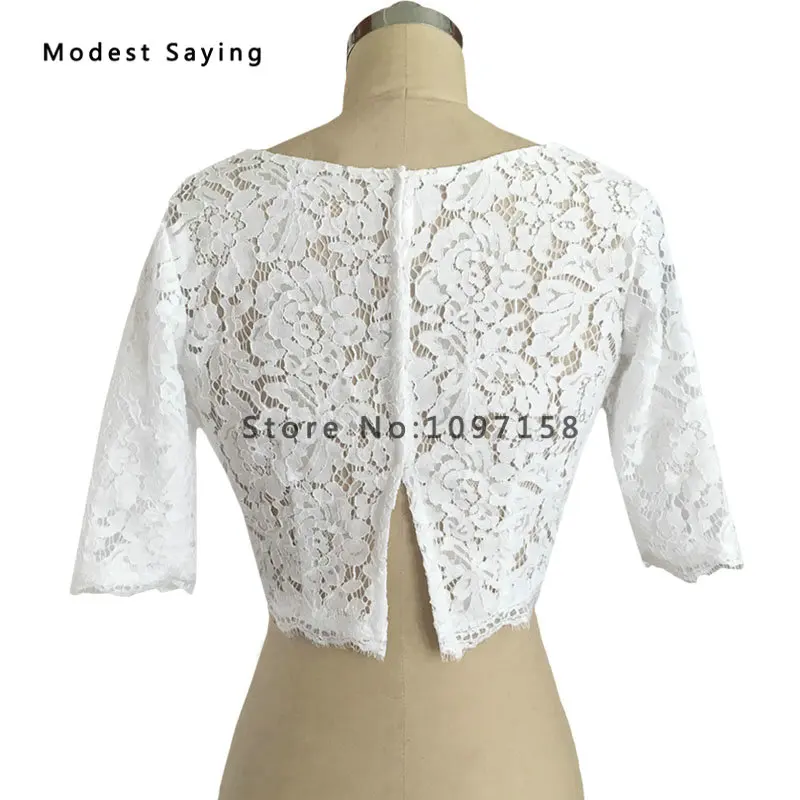 Elegant V Neck White Half Sleeve Lace Wedding Boleros 2017 Women Bridal Wraps Jackets Wedding Accessories toreritas mujer JB16
Elegant V Neck White Half Sleeve Lace Wedding Boleros 2017 Women Bridal Wraps Jackets Wedding Accessories toreritas mujer JB16