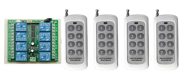 DC12V 8CH 10A RF Wireless Remote Control Relay Switch Security System tubular motor garage door shutters/ lamp
DC12V 8CH 10A RF Wireless Remote Control Relay Switch Security System tubular motor garage door shutters/ lamp
