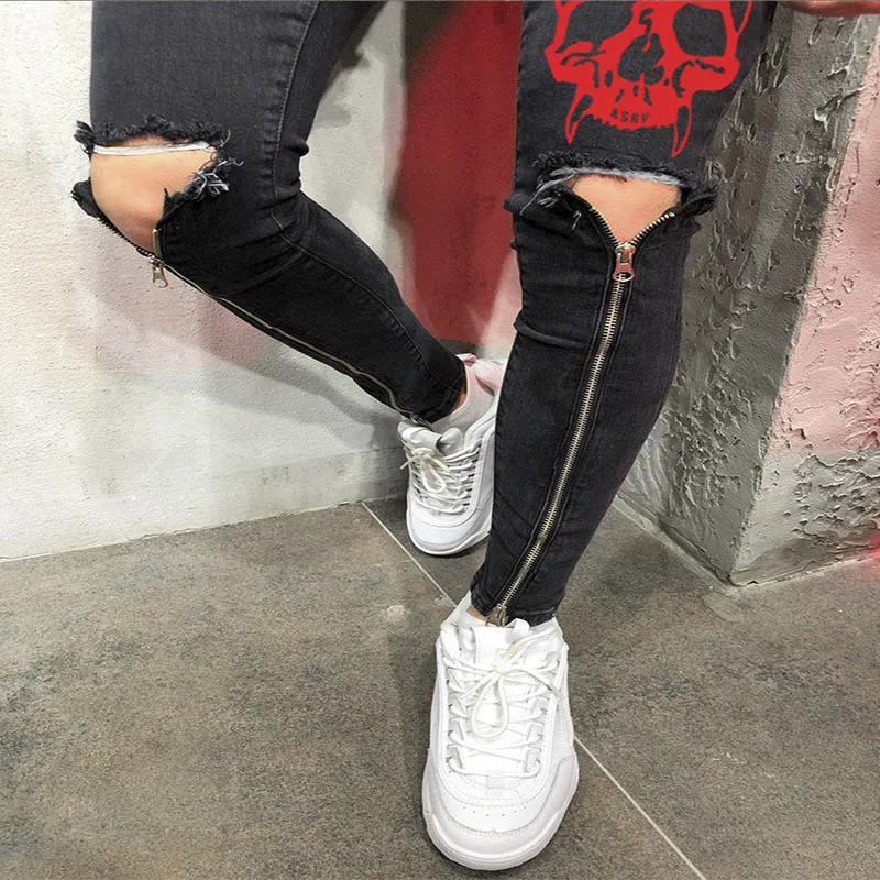 Mens Print Distressed Skinny Jeans For Male New Hole Zipper Casual Athleisure Sportswear Slim Long Denim Pencil Pants
Mens Print Distressed Skinny Jeans For Male New Hole Zipper Casual Athleisure Sportswear Slim Long Denim Pencil Pants