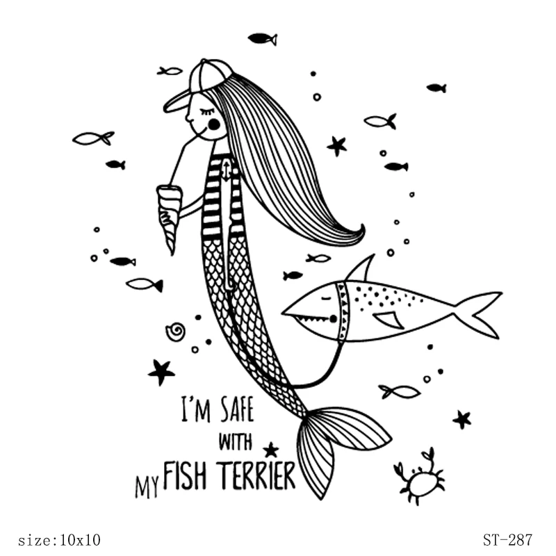 AZSG Funny Mermaid Shark Clear Stamps For DIY Scrapbooking Decorative Card making Craft Fun Decoration Supplies 10x10cm
AZSG Funny Mermaid Shark Clear Stamps For DIY Scrapbooking Decorative Card making Craft Fun Decoration Supplies 10x10cm